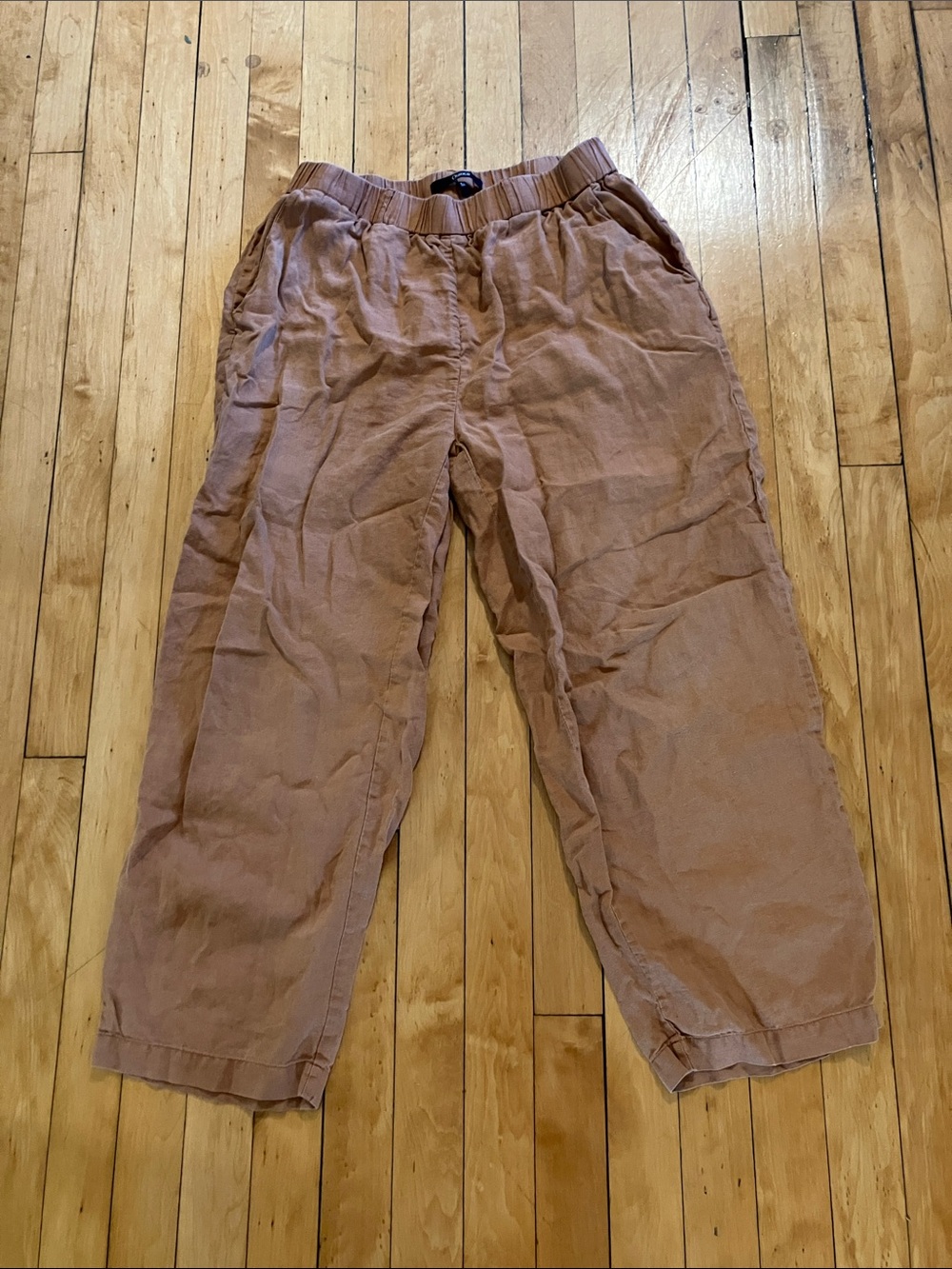 Quince European Linen Lightweight Summer Pants in Caramel Tan Brown Size Medium - Picture 2 of 11